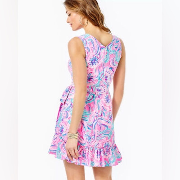 Lilly Pulitzer Joselyn Faux Wrap Dress Prosecco Pink Don’t Be Jelly Resort Sz 12 - Picture 14 of 15